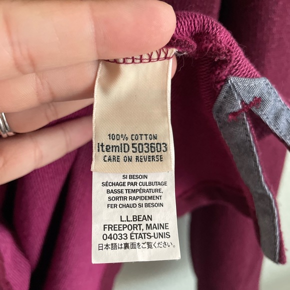 LL BEAN || Soft Cotton Rugby, Hoodie Pullover - Picture 8 of 9